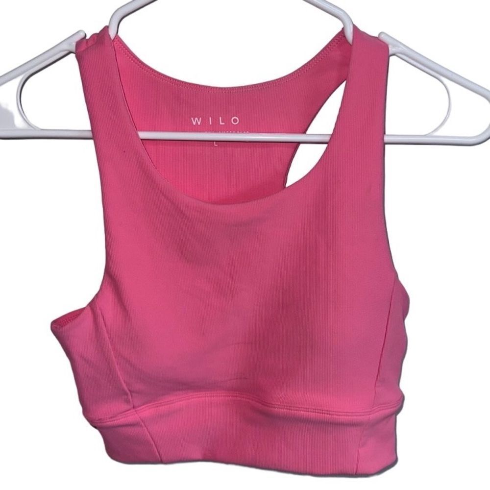 WILO Melbourne Australia Base Ribbed (Pink) Longline Sports Bra Yoga Run
